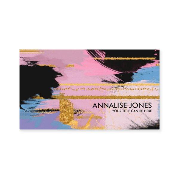 Paint strokes and gold lines - pastels