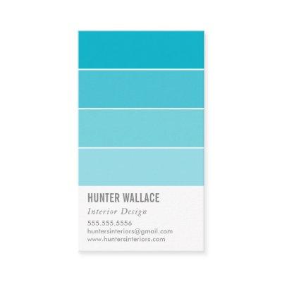 PAINT SWATCH CHIP modern decor ombre blue
