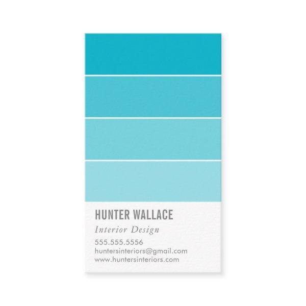 PAINT SWATCH CHIP modern decor ombre blue