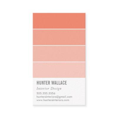 PAINT SWATCH CHIP modern decor ombre peach salmon