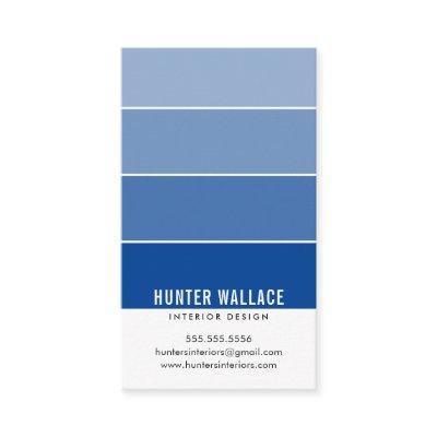 PAINT SWATCH CHIP modern design ombre royal blue