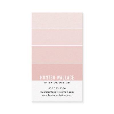 PAINT SWATCH CHIP modern interior ombre dusky pink