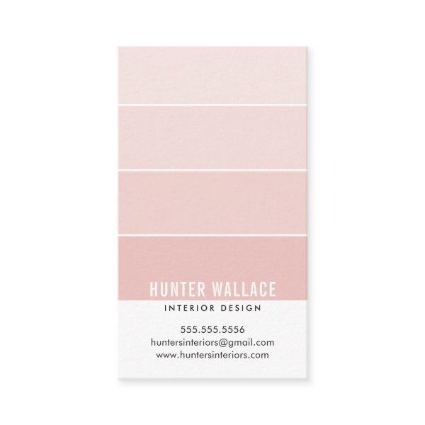 PAINT SWATCH CHIP modern interior ombre dusky pink