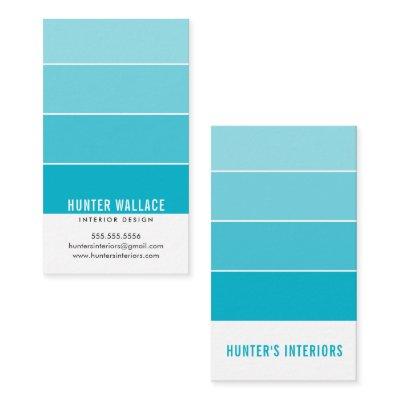 PAINT SWATCH CHIP modern interiors ombre blue