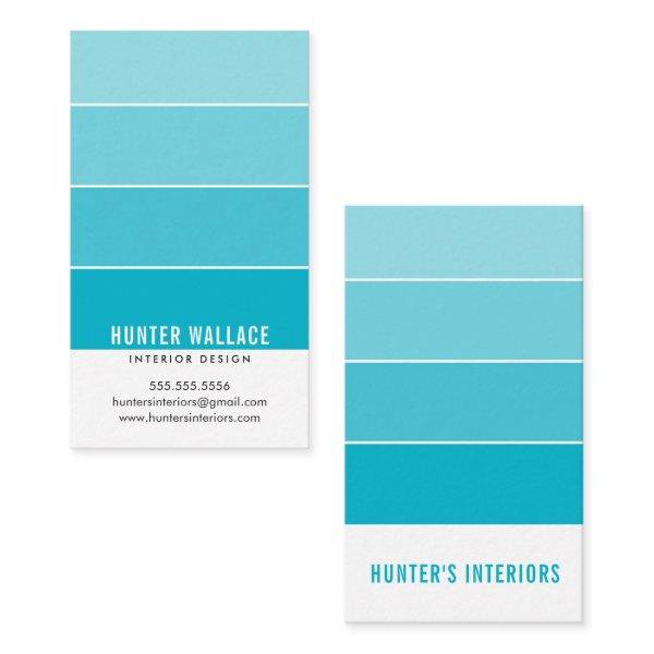 PAINT SWATCH CHIP modern interiors ombre blue