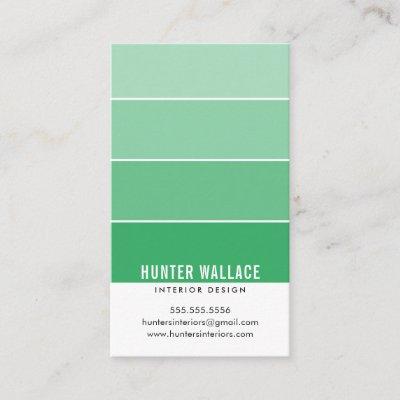 PAINT SWATCH CHIP modern interiors ombre green