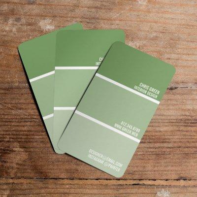 Paint Swatch | Green Paint Chips Painter Decorator