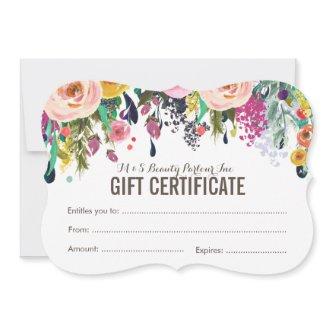 Painted Floral Salon Gift Certificate Template