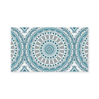 Painted Medallion Pattern in Blue and Gray