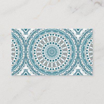 Painted Medallion Pattern in Blue and Gray