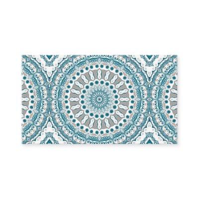 Painted Medallion Pattern in Blue and Gray