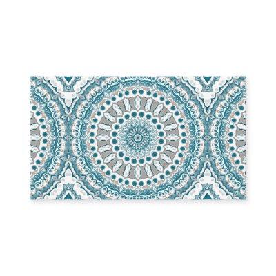 Painted Medallion Pattern in Blue and Gray