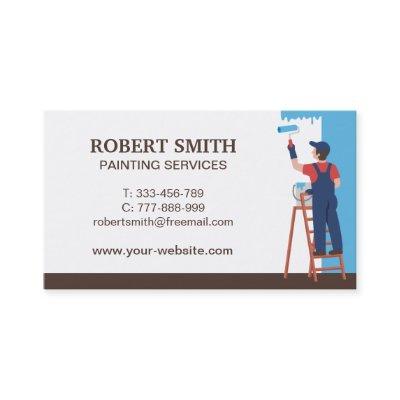 Painter On Ladder Painting