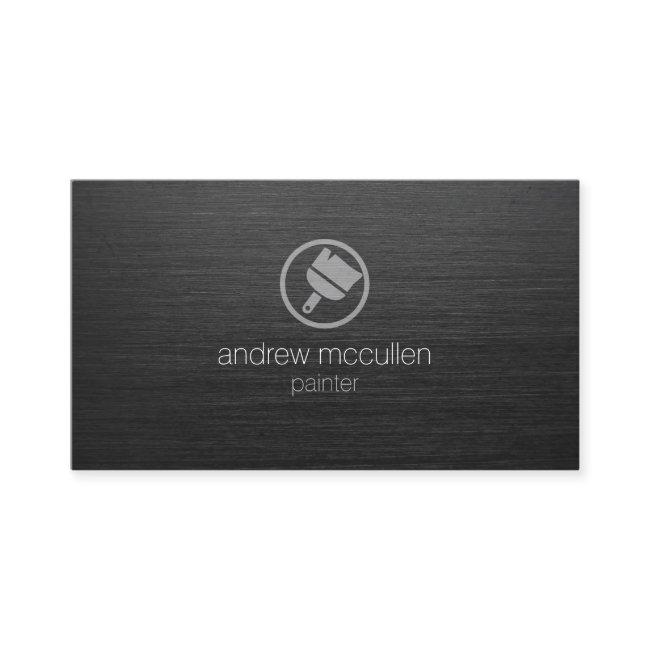 Painter Tools Paintbrush Icon Dark Brushed Metal