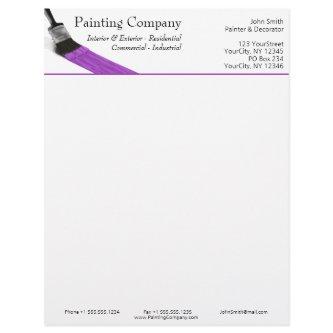Painting Painter Service Company Brush Purple Letterhead