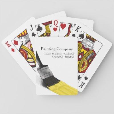Painting Painter Service Company Brush Yellow Playing Cards