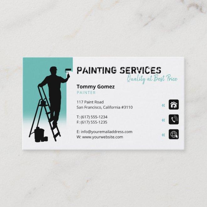 Painting Services | Painter at work light teal