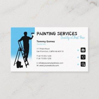 Painting Services | Painter at work sky blue
