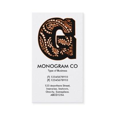 Paisley Monogram - G