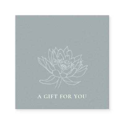 PALE AQUA BLUE GOLD LOTUS FLORAL GIFT CERTIFICATE