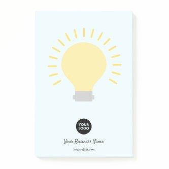 Pale Blue Your Logo Light Bulb Notes