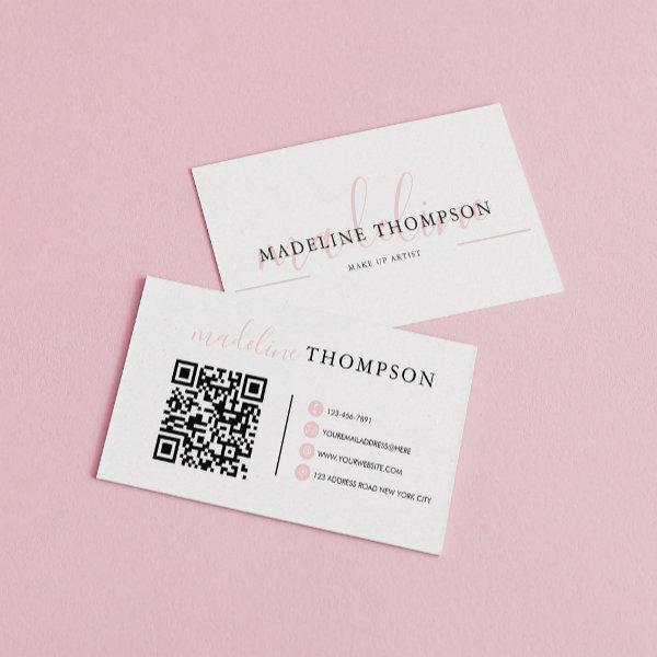 Pale Pink Calligraphy Script QR code