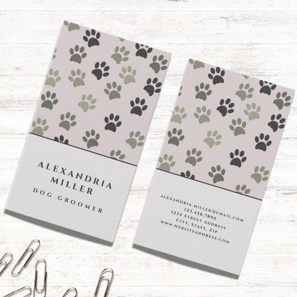 Pet Family Pet Care & Grooming Paw Print Loyalty Business Card -  Moodthology Papery