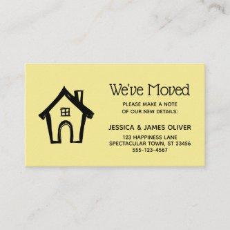 Pale Yellow "We've Moved" Card w/ Little House