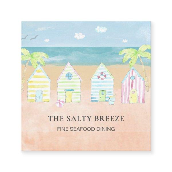 *~* Palm Beach Hut Sea Sand Bucket Dining Tropical Square