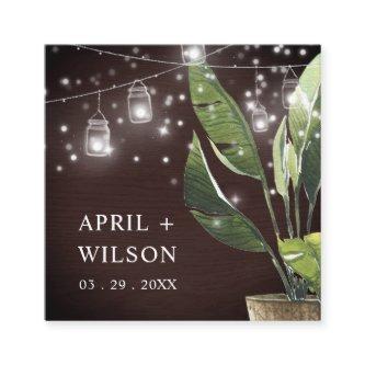 PALM STARRY NIGHT MASON JAR WEDDING FAVOR TAGS