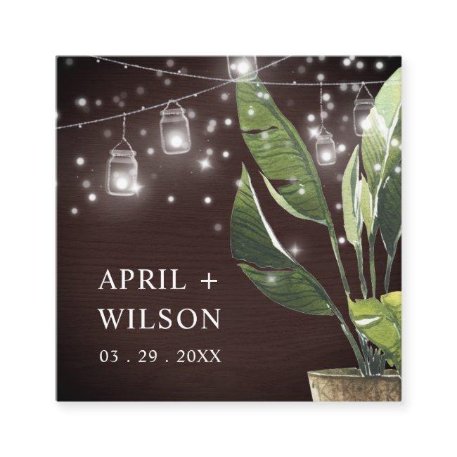 PALM STARRY NIGHT MASON JAR WEDDING FAVOR TAGS