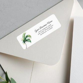 Palm Tree Business Christmas Return Address Label