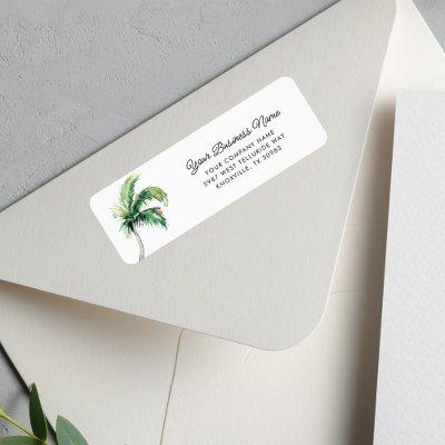 Palm Tree Business Christmas Return Address Label