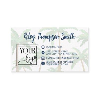 Palm Tree Navy Text Add Logo & Photo