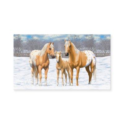 Palomino Appaloosa Horses In Snow