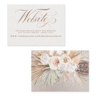 Pampas Grass and White Flowers Wedding Website