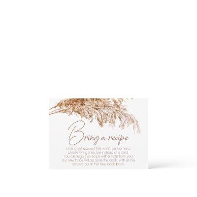 Pampas Grass Bridal Shower Recipe Card Request