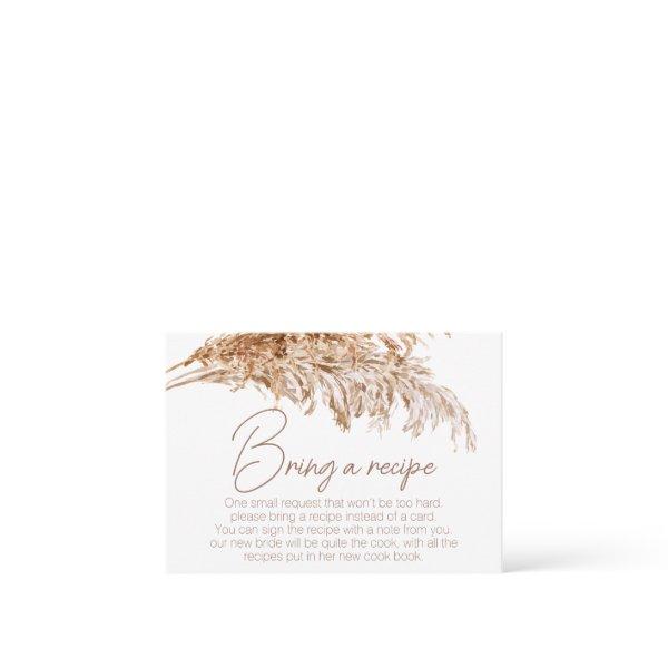 Pampas Grass Bridal Shower Recipe Card Request