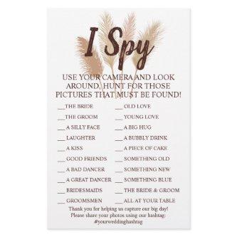 Pampas Grass Wedding Reception I Spy Game Card Flyer