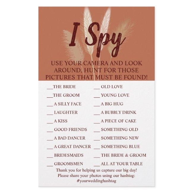 Pampas Grass Wedding Reception I Spy Game Card Flyer