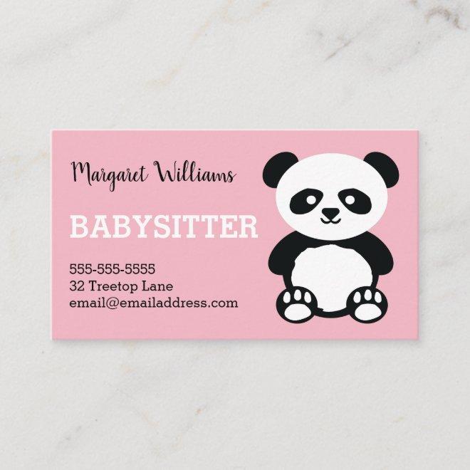 Panda Babysitting Childcare Pink Babysitter Animal