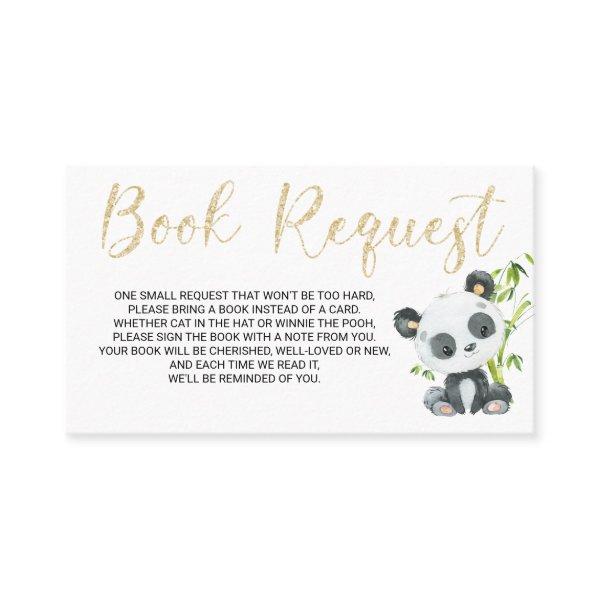 Panda Book Request Card for Baby Shower Birthday