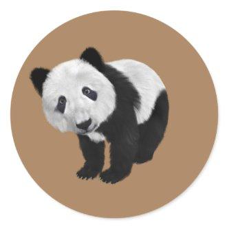 panda cub toon furry classic round sticker