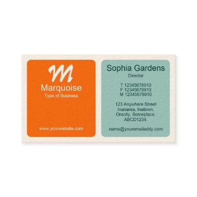Panels - Orange and Light Blue Green (Cream card)