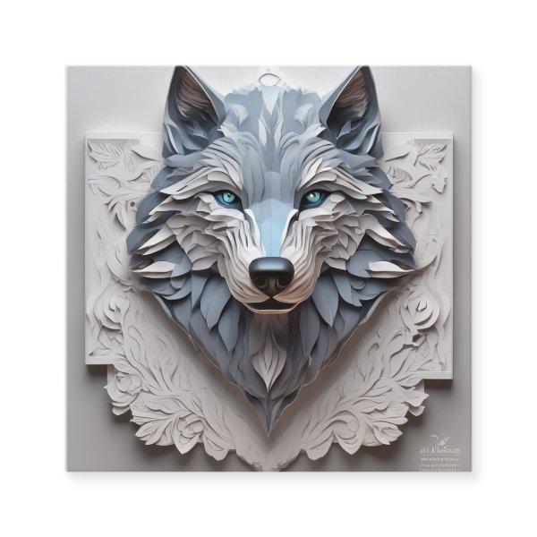 Paper is a 3D volume carving of a wolf's head. The Square
