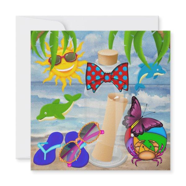 Paradise Beach Message in a Bottle - SRF Invitation
