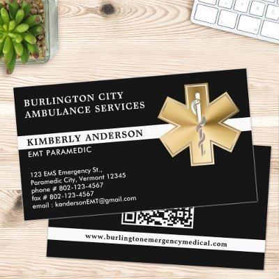 Paramedic EMS EMT Ambulance Emergency QR Code Logo