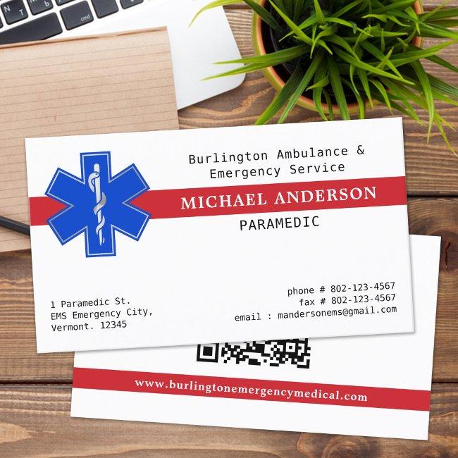 Paramedic EMS EMT Ambulance Star Of Life QR Code