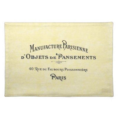 Paris Biz Card Cloth Placemat