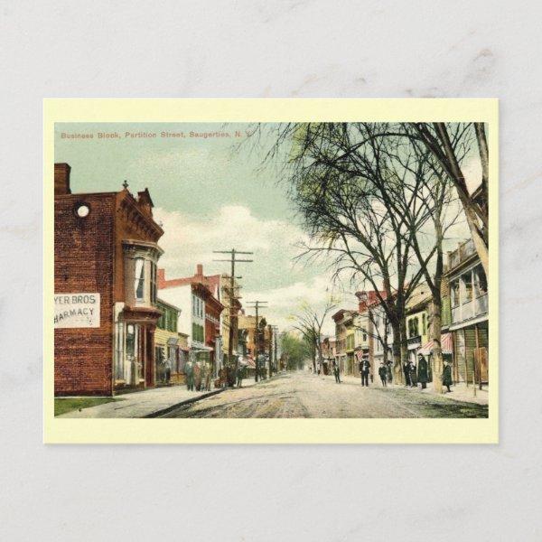 Partition St., Saugerties, New York Vintage Postcard